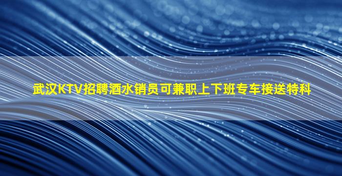 武汉KTV招聘酒水销员可兼职上下班专车接送特科